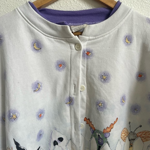 Artisans Sunschein Design Vintage cardigan Halloween graphic white sweater XXL - Picture 5 of 8
